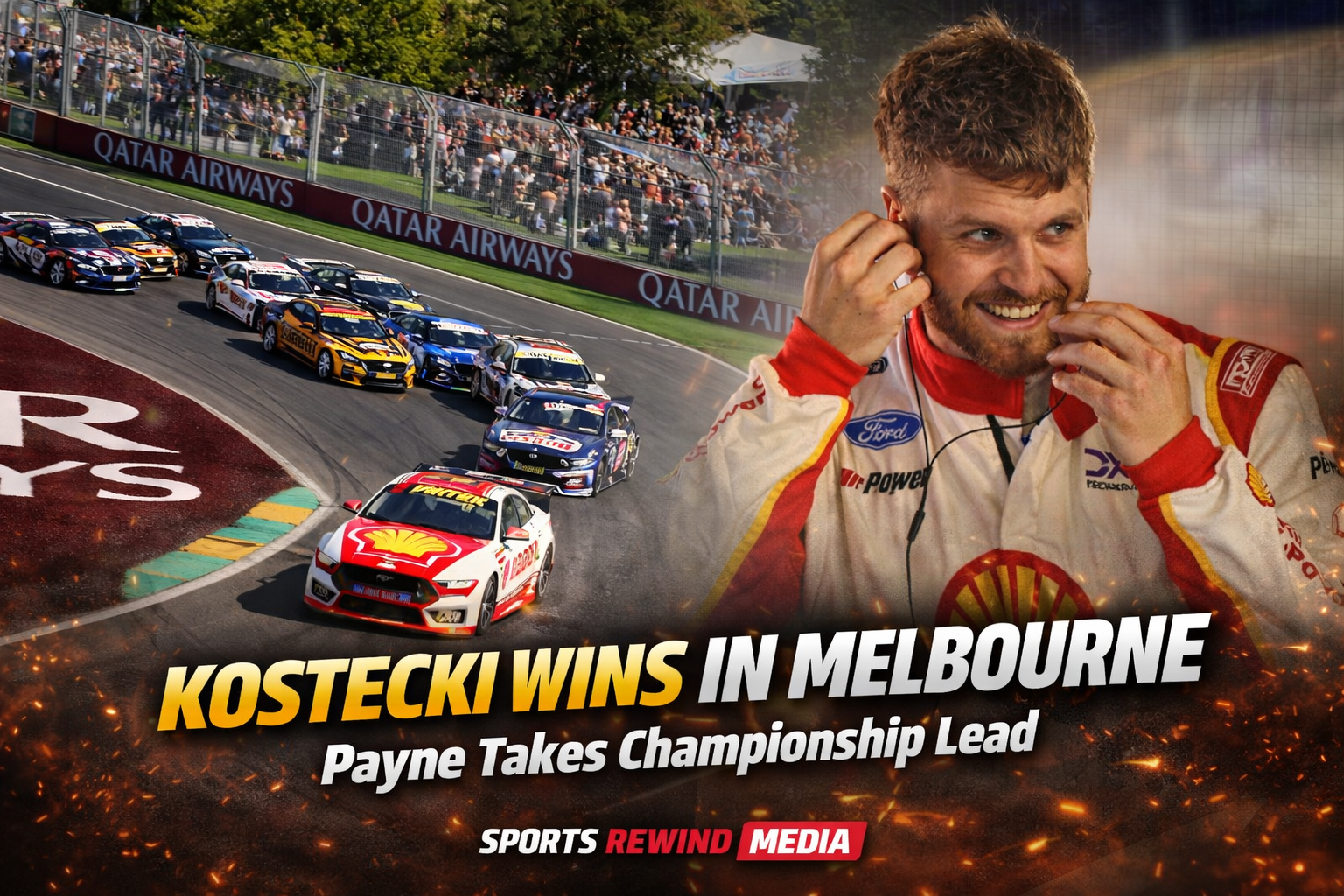 Kostecki Powers to Melbourne Supercars Victory as Payne Takes Championship Lead