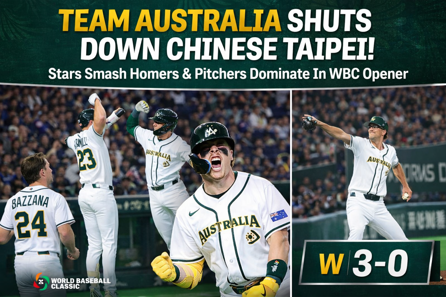 Team Australia Opens World Baseball Classic With Statement Win