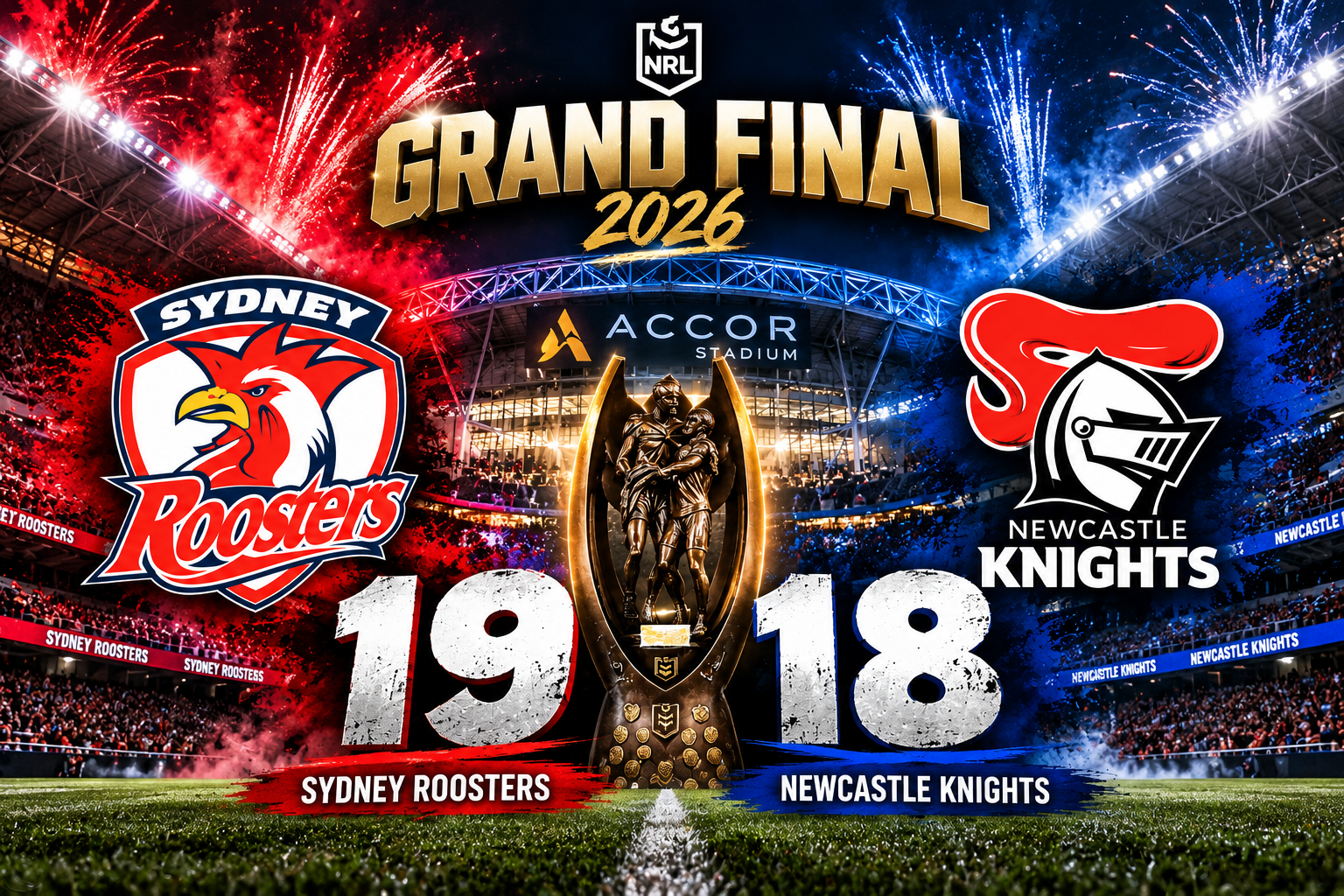 Roosters 19 Knights 18